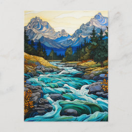 Cartão Postal Stream de Montanha