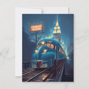 Cartão Postal Streamline Moderne   Vintage New York Express