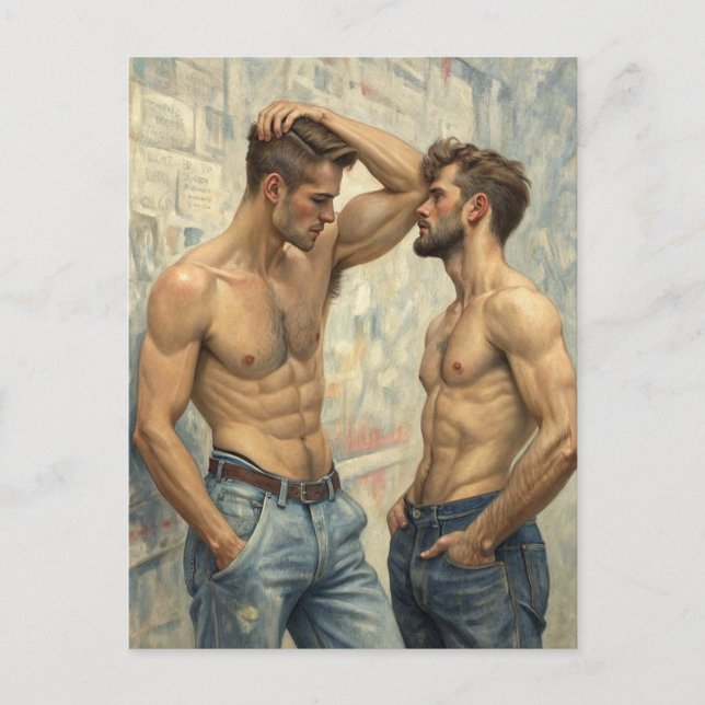 Cartão Postal Street Dialogue: A Moment of Raw Intensity (Frente)