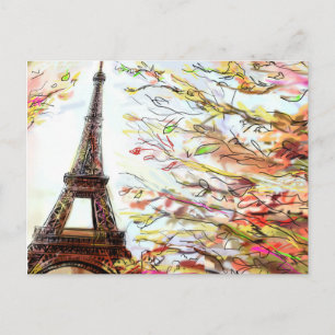 Cartão Postal Street In Paris - Ilustração 2