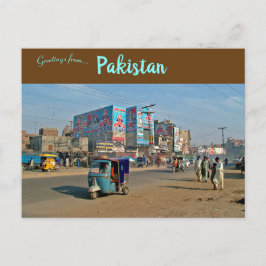 Cartão Postal Street perto de Lahore Punjab Paquistão
