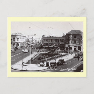 Cartão Postal Street Scene, San Leandro, Califórnia Vintage