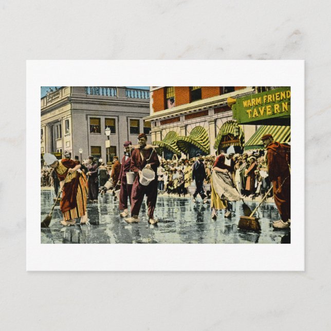 Cartão Postal Street Scrubbers em Tulip Time Holland, Michigan (Frente)