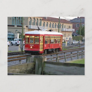 Cartão Postal Streetcar elétrico em faixas