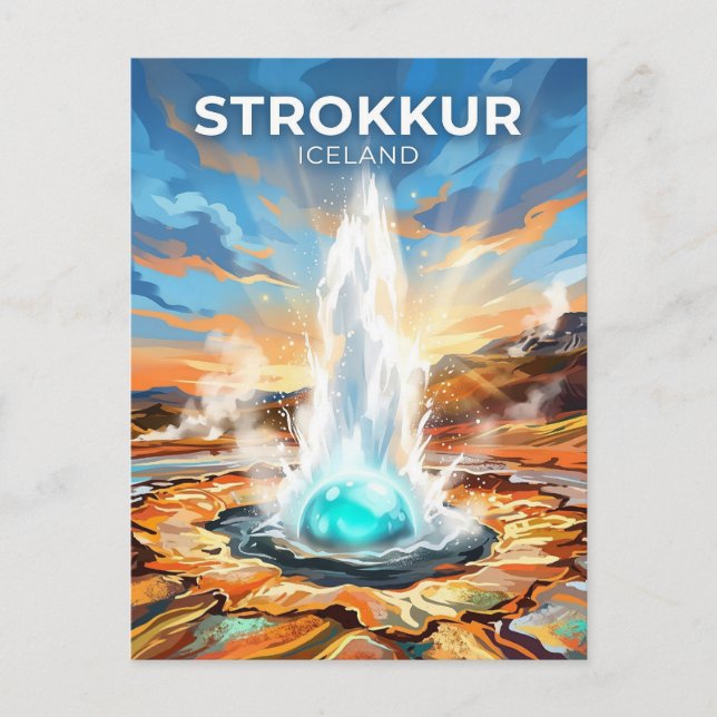 Cartão Postal Strokkur Islândia (Frente)