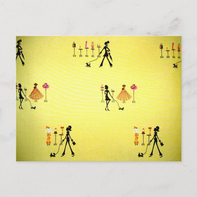 Cartão Postal Stroling With the Poochie (Frente)