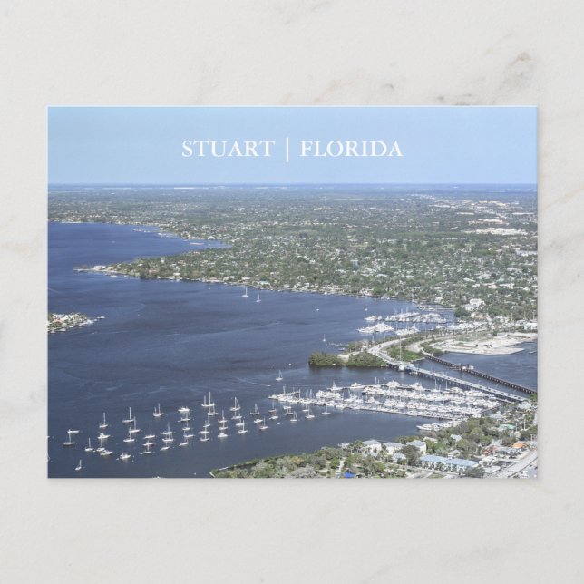 Cartão Postal Stuart Florida Arial View (Frente)