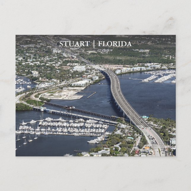 Cartão Postal Stuart Florida Arial View (Frente)