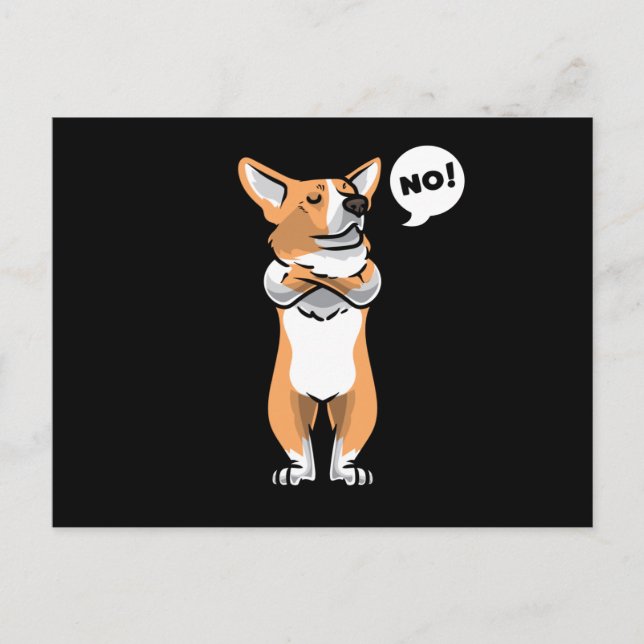Cartão Postal Stubborn Welsh Corgi Pembroke (Frente)