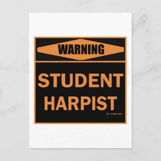 Cartão Postal Student Harpist (Frente)