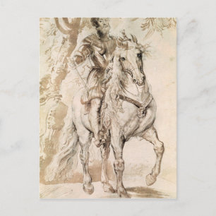 Cartão Postal Study for an equestrian portrait
