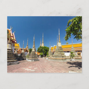 Cartão Postal Stupas, Wat Pho, Bangkok, Tailândia