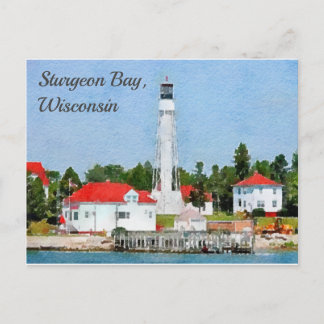 Cartão Postal Sturgeon Bay Lighthouse, Condado de Door, Wisconsi