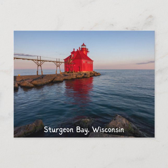 Cartão postal Sturgeon Bay Lighthouse de Wisconsin (Frente)
