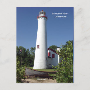 Cartão Postal Sturgeon Point Lighthouse de altura poste