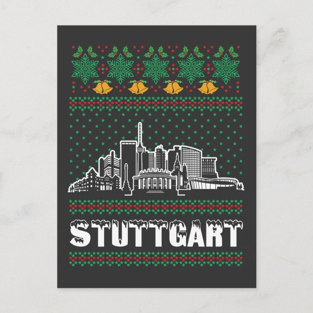 Cartão Postal Stuttgart Alemanha Feia Natal (Frente)
