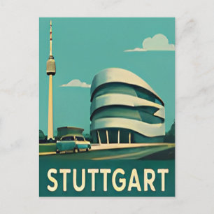 Cartão Postal 🚗 STUTTGART — Arquitetura Moderna & Automobilismo