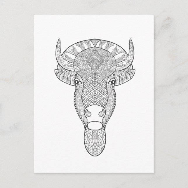 Cartão Postal Style Bull Head (Frente)