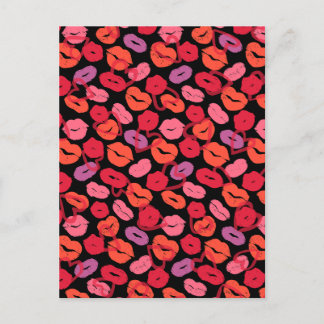 Cartão Postal Style Herzen mit Kussmund zum Valentinstag