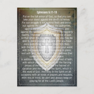 Cartão Postal Sua Armadura de Texto/Cor de Deus Escureça Ephesia