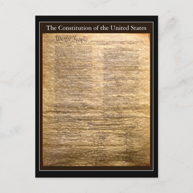 Cartão Postal Sua Constituição de Texto/Cor dos Estados Unidos (Frente)