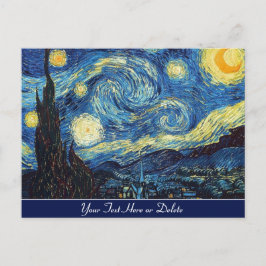Cartão Postal Sua Cor/Texto Vincent van Gogh Starry Night Art