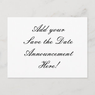 Cartão Postal Sua Design! Guardar Cartão-Postal de Casamento de