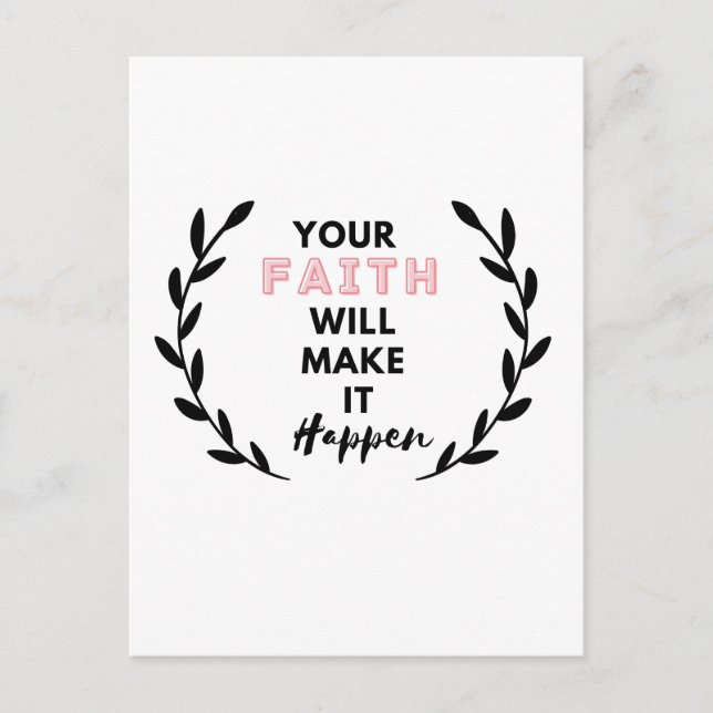 Cartão Postal sua fé fará isso acontecer (Frente)