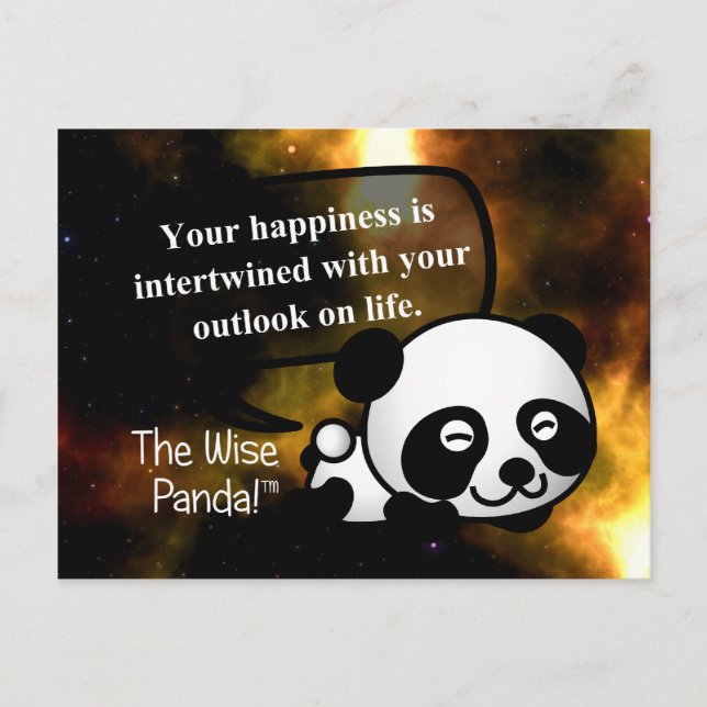 Cartão Postal Sua felicidade depende de sua visão da vida (Frente)
