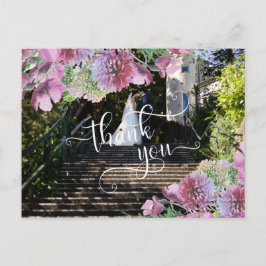 Cartão Postal Sua Foto de Casamento Flores Silvestres Confetes O