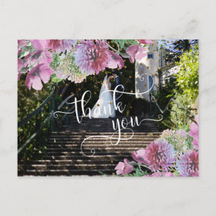 Cartão Postal Sua Foto de Casamento Flores Silvestres Confetes O