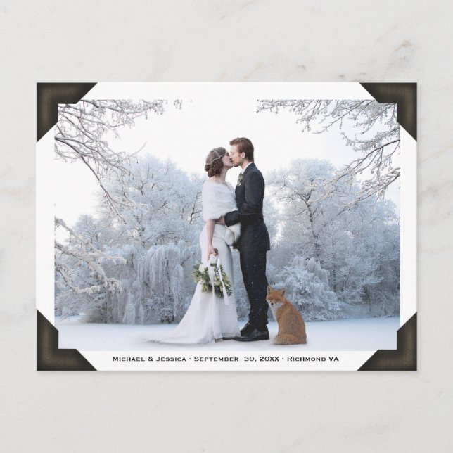 Cartão Postal Sua Foto e Texto | Álbum de Imagens Vintage Elegan (Frente)