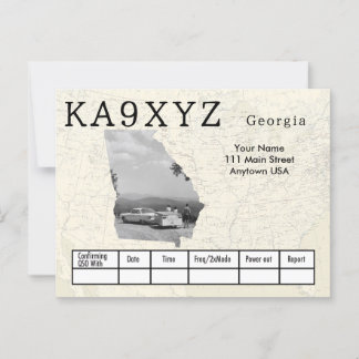 Cartão Postal Sua Foto Geórgia Shaped Cutout Custom QSL