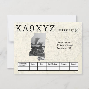 Cartão Postal Sua Foto Mississipi Shapout Personalizado QSL