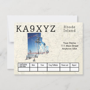 Cartão Postal Sua Foto Rhode Island Shapout Personalizado QSL