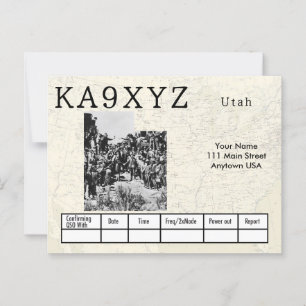 Cartão Postal Sua Foto Utah Shapout Personalizado QSL