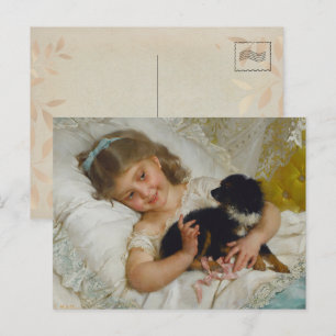 Cartão Postal Sua melhor amiga, garotinha com um cachorro, Vinta