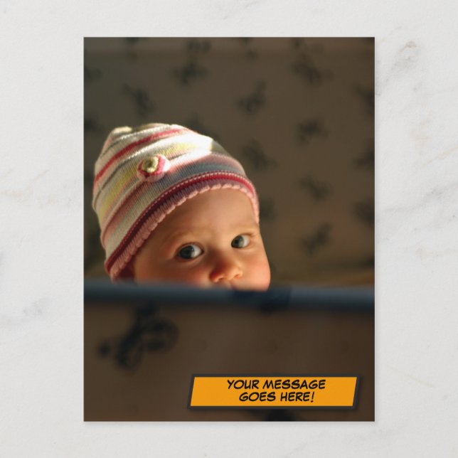 Cartão Postal Sua Mensagem Foto Diversão Retro Quadrinhos Arte P (Frente)