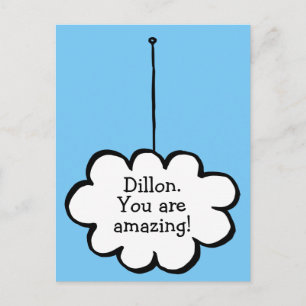 Cartão Postal Sua Nuvem de Sonho de Mensagem em uma String