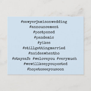 Cartão Postal Suas 12 Hashtags Mais Importantes Azul Postponeram