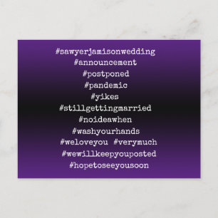 Cartão Postal Suas 12 Hashtags Mais Importantes Púrpura Adiou C