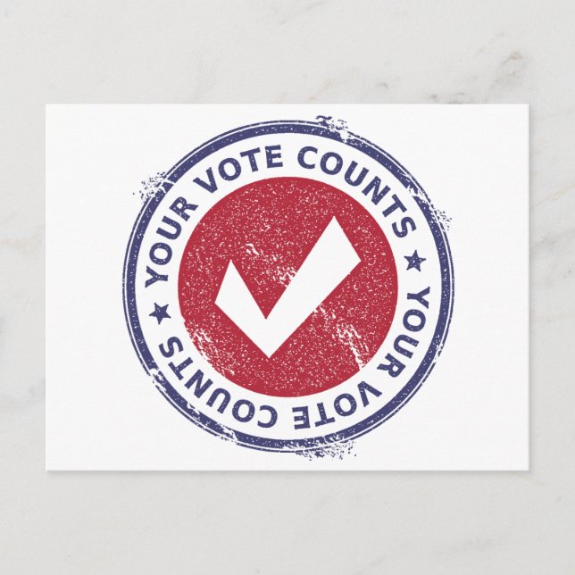 Cartão Postal suas contagens de votos (Frente)