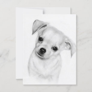 Cartão Postal Suave Inclinação - Trabalho de arte Chihuahua Pint