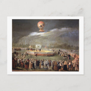 Cartão Postal Subida do Balão nos Jardins de Aranjuez, c.1783