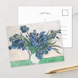 Cartão Postal Subidas | Vincent Van Gogh<br><div class="desc">Irrises (1890) | Arte original do artista poste-impressionista neerlandês Vincent Van Gogh (1853-1890). A pintura retrata uma vida estática com um buquê de flores azuis em uma mesa verde sobre um fundo branco cremoso. Use as ferramentas de design para adicionar texto personalizado ou personalizar a imagem.</div>