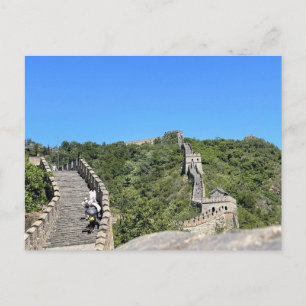 Cartão Postal Subindo a Grande Muralha da China — Passos Íngreme