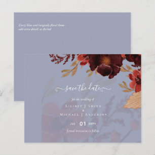 Cartão Postal Sublime Dusty Blue Burgundy Suite