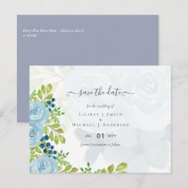 Cartão Postal Sublime DUSTY BLUE Floral Wedding Suite