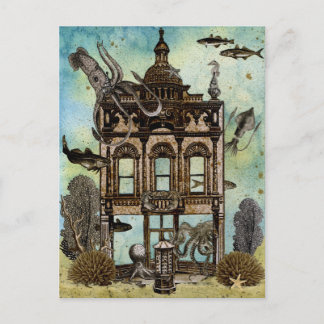 Cartão postal submarino da casa de polvo