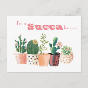 Cartão Postal Succulent postcard - I'm a Succa for you